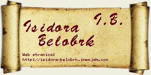 Isidora Belobrk vizit kartica